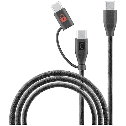 USB-C auf USB-C Kabel Data Cable 1,5 m USB Typ-C Data Security Black (61337) – Bild 1