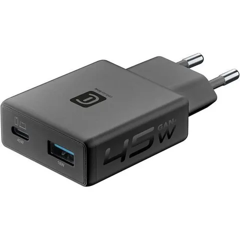 Cellular Line Caricatore Dual USB A +C 45W Nero – immagine 1