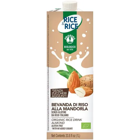 probios rice&rice&Rice Bevanda Di Riso Alla Mandorla Probios 1L – immagine 1