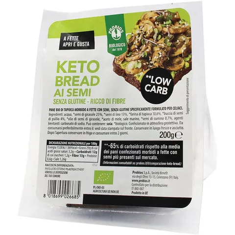 probios keto bread con semi senza glutine 200 g – immagine 1