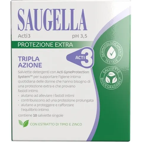 saugella acti3 salviettine 10 pezzi – immagine 1