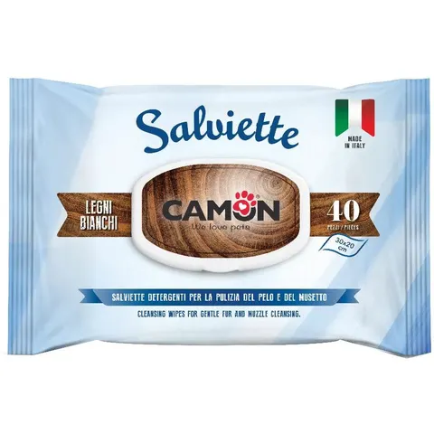 camon Salviette Detergenti 40 Pezzi Legni Bianchi – immagine 1