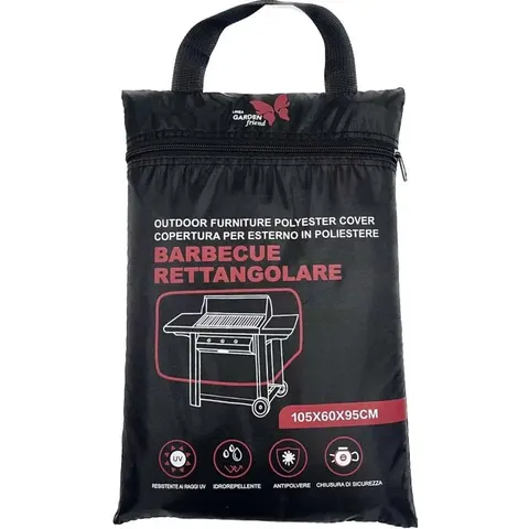 Copertura barbecue rettangolare 210D nero – immagine 1