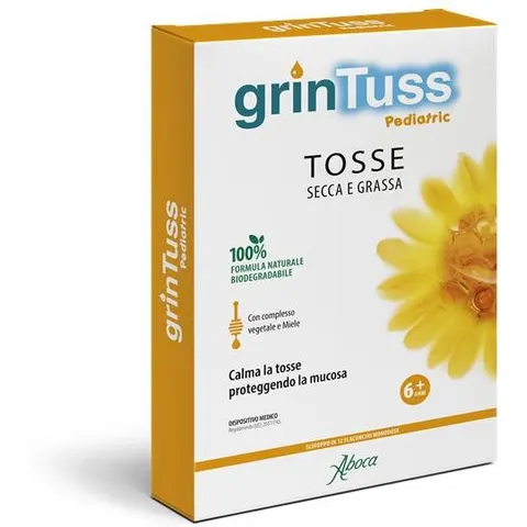 Aboca Grintuss Pediatric Sciroppo Tosse Secca E Grassa 12 Flaconcini – immagine 1