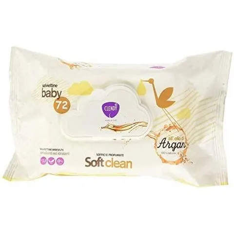 clendy spa Clendy salviette imbevute soft clean argan 72 pezzi – immagine 1