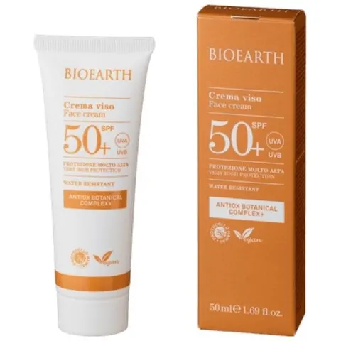 bioearth Crema viso solare SPF 50+ – Con Antiox Botanical Complex – immagine 1