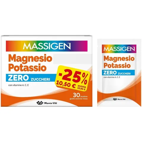 Massigen Magnesio Potassio Zero Zuccheri Promo 30 Bustine – immagine 1