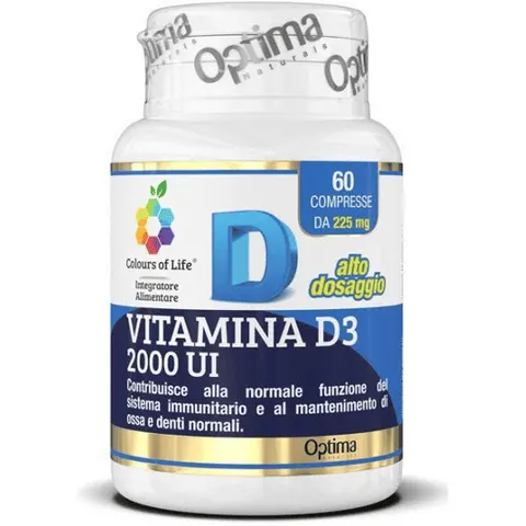 Optima Naturals Vitamina D3 2000 60 Compresse Colours – immagine 1