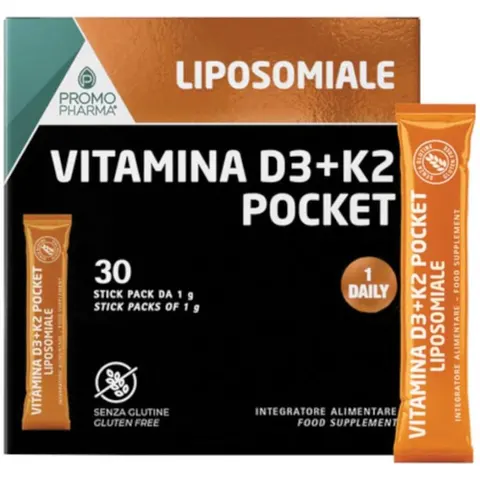 promopharma Vitamina d3+k2 liposomiale pocket 20 stick – immagine 1