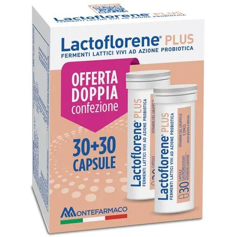 Montefarmaco Spa Lactoflorene Plus Bipack Integratore Probiotico per il Benessere Intestinale 30 Capsule – immagine 1