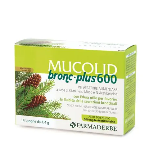 FARMADERBE Srl MUCOLID BRONC 600 PLUS 14BUST – immagine 1