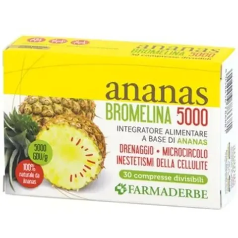 FARMADERBE Srl Ananas Bromelina 5000, 30 Compresse – immagine 1