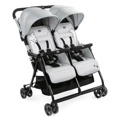 Chicco Carrito Gemelar Ohlalà Twin - Silver Cat – imagen 1