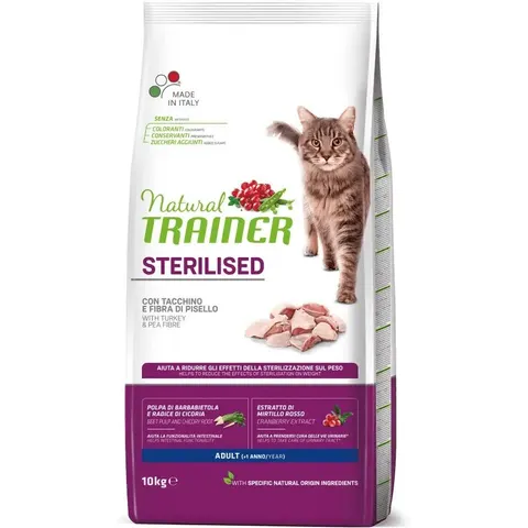 Natural Trainer Sterilised con pavo - 10 kg – imagen 1