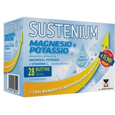 A.MENARINI IND.FARM.RIUN.Srl Sustenium Magnesio e Potassio 28 Bustine – immagine 1