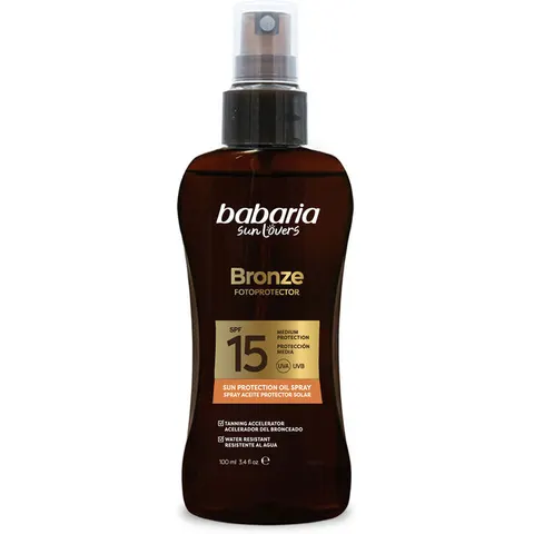 Babaria Sun Lovers Bronze spray aceite protector solar SPF15 100 ml – immagine 1
