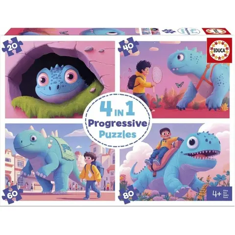 Educa - Set van 4 Puzzels - Friendly Dinosaurs – afbeelding 1