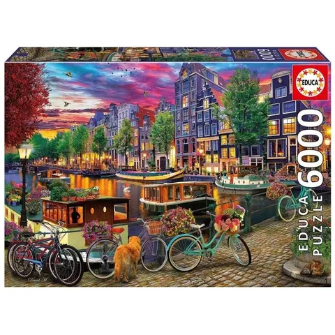 Educa - Puzzel 6000 stukjes - Fietsen in Amsterdam – afbeelding 1