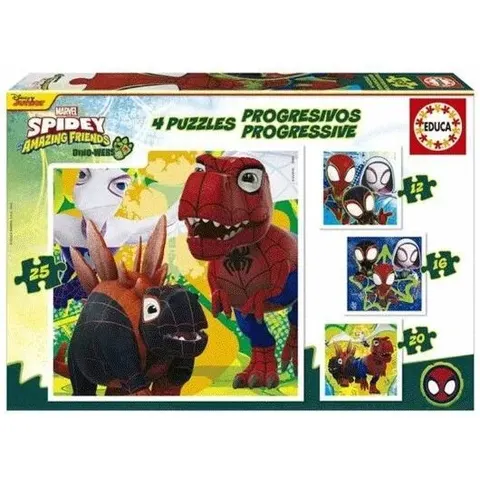 Set van 4 Puzzels Educa Dino Spidey (4 Stuks) – afbeelding 1