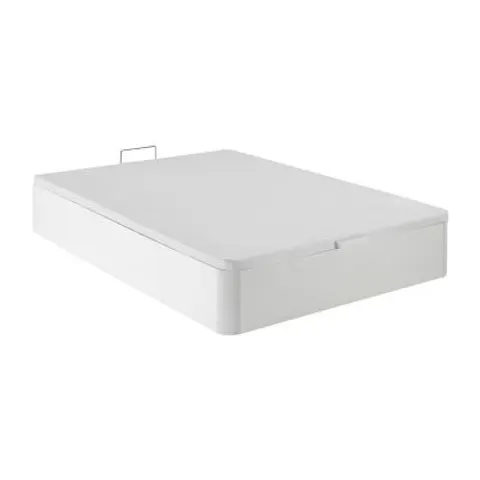 vente-unique.com Sommier coffre mdf blanc 200x30x160cm – image 1