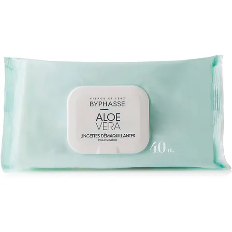 BYPHASSE Aloe Vera make-up remover tissues 40 ml – afbeelding 1