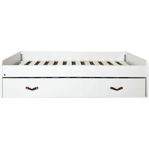 MueMue Cama + elevable aglomerado blanco con somier 90/90 cm – imagen 1