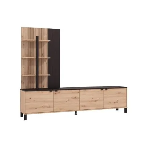 vente-unique.com Mur tv mdf noir 208x167x40cm – image 1