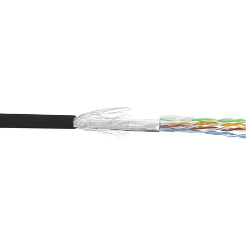 InLine® Patchkabel Cat.5e, zwart, SF/UTP, AWG26, PVC, 100m – afbeelding 1