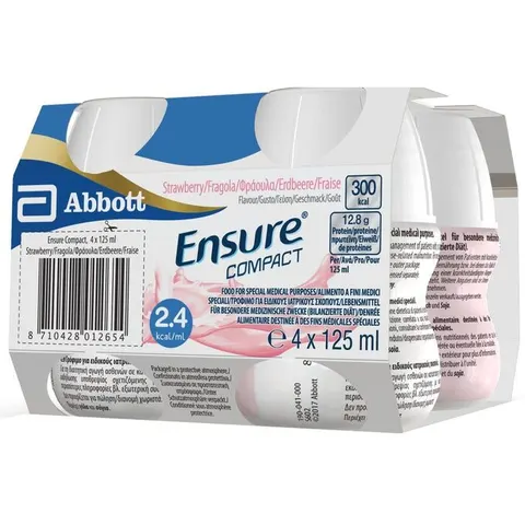 Abbott Ensure Compact Fragola, 4 x 125 ml – immagine 1