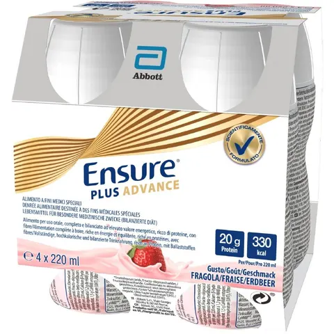 Ensure Abbott Plus Advance Fragola 4x220ml – immagine 1