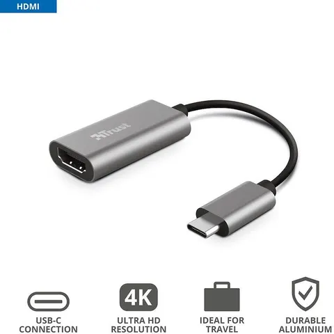 Trust DALYX USB-C zu HDMI Adapter – Silber – Bild 1