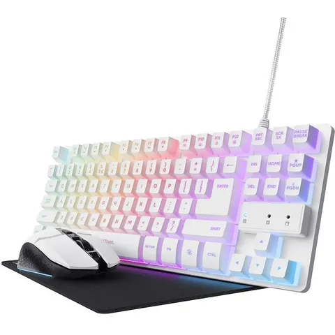 Trust Tastiera + Mouse Gxt794w 3-in-1 Bundle-white – immagine 1