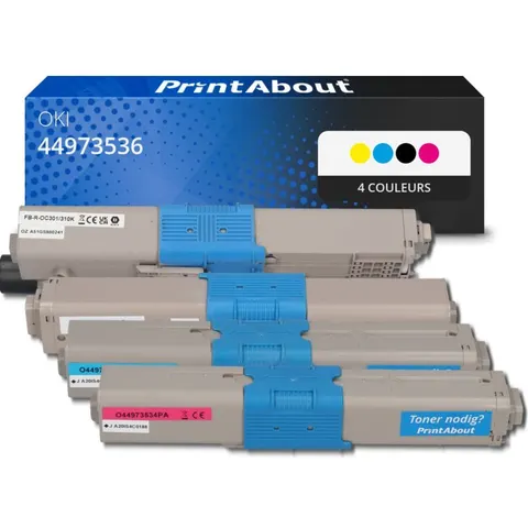 PrintAbout Toner kompatibel mit OKI 44973536 - 4-farbig - Multipack – Bild 1