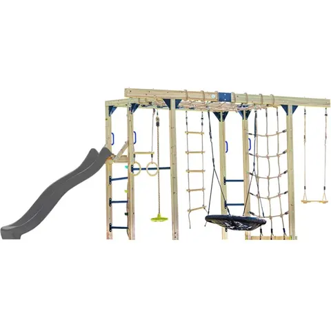 Axi Parque infantil de madera marrón con tobogán gris – imagen 1