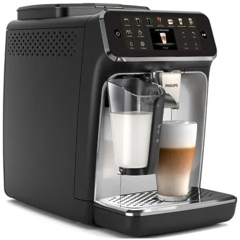 Philips Macchina da caffè Automatica Series 4400 LatteGo EP4446/70, Compatibile con Caffè in Grani e Macinato, 1500 W, 15 bar, Serbatoio acqua 1.8 L, NERO/ARGEN – immagine 1