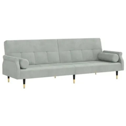 Canapé-lit avec coussins gris clair velours vidaXL – image 1