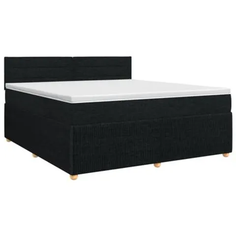 Lit boxspring avec matelas Noir 140 x 200 cm Tissu vidaXL – image 1