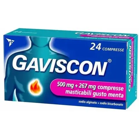 gaviscon 24 Compresse Menta 500+267 mg – immagine 1