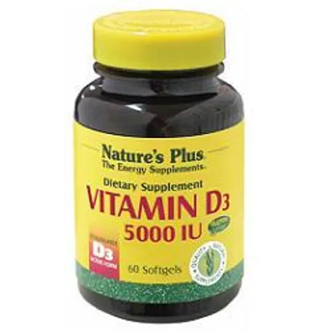 nature's plus Vitamina D3 5000 UI Integratore 60 Capsule – immagine 1
