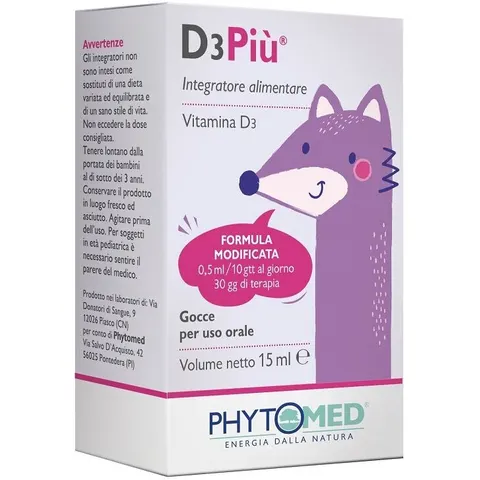 Phytomed Srl D3piu' Gocce 15ml – immagine 1