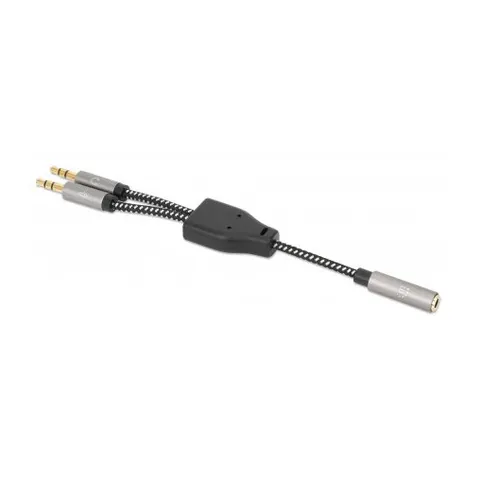 Headset-Adapterkabel mit Aux Y-Audiosplitter 15cm – afbeelding 1