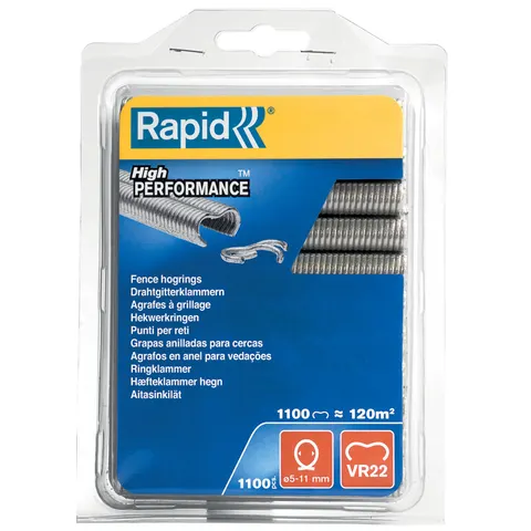 RAPID Vr22 Fence Hog Rings Pack 1100 Galvanised – image 1