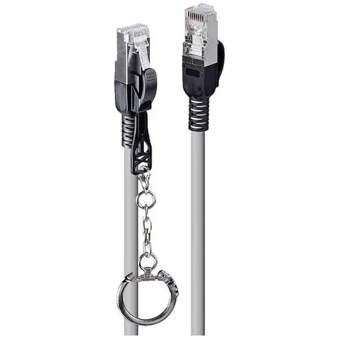Lindy 5m Cat.6A S/FTP Locking Network Cable. Grey – image 1