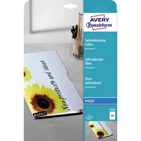 AVERY Zweckform InkJetfolien 2500 transparent – Bild 1