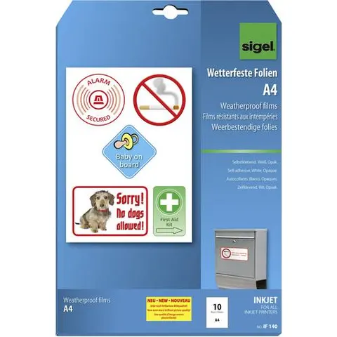 Inkjetf. Sigel zelfklevend - A4 transparant 270 micron – afbeelding 1