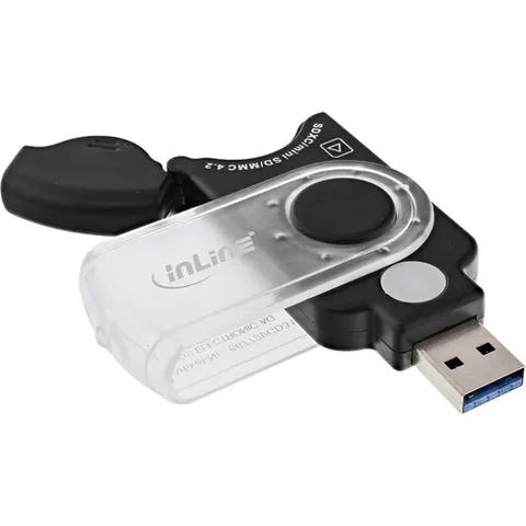 InLine® Mobile Card Reader USB 3.0, voor SD/SDHC/SDXC, microSD – afbeelding 1