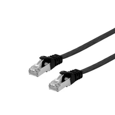 Equip Cat.6A U/FTP Flat Patchkabel, 5m, Schwarz – Bild 1