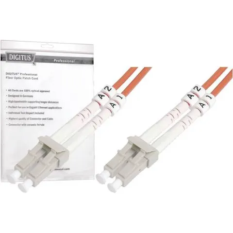 DIGITUS LWL Patchkabel, LC-Duplex - LC-Duplex, OM3, 2,0 m – Bild 1