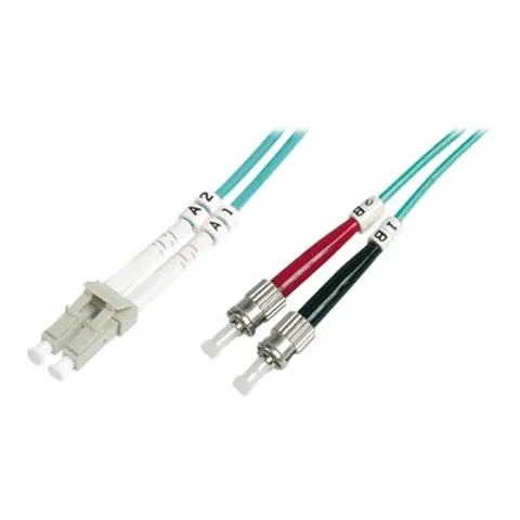 DIGITUS LWL Patchkabel, 2 x ST - LC-Duplex, OM3, 2,0 m – Bild 1