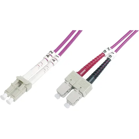 DIGITUS LWL Patchkabel, LC-Duplex - SC-Duplex, OM4, 3,0 m – Bild 1
